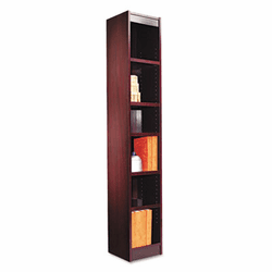 ALEBCS67212MY Narrow Profile Bookcase, Wood Veneer, 6-Shelf, 12w x 12d x 72h, Mahogany By ALERA