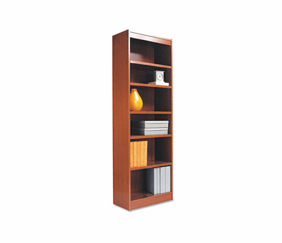 ALEBCS67224MC Narrow Profile Bookcase, Wood Veneer, 6-Shelf, 24 x 72, Medium Cherry By ALERA