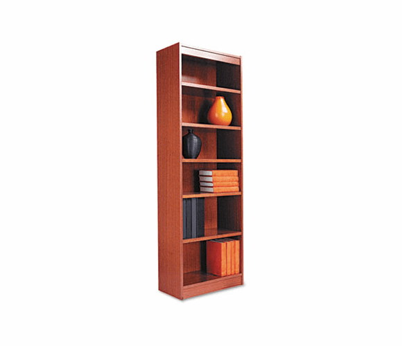 ALEBCS67224MO Narrow Profile Bookcase, Wood Veneer, 6-Shelf, 24w x 12d x 72h, Medium Oak By ALERA