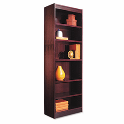 ALEBCS67224MY Narrow Profile Bookcase, Wood Veneer, 6-Shelf, 24w x 12d x 72h, Mahogany By ALERA