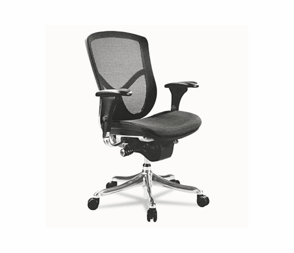 ALEEQA42ME10A EQ Series Ergonomic Multifunction Mid-Back Mesh Chair, Aluminum Base By ALERA