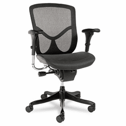 ALEEQA42ME10B EQ Series Ergonomic Multifunction Mid-Back Mesh Chair, Black Base By ALERA
