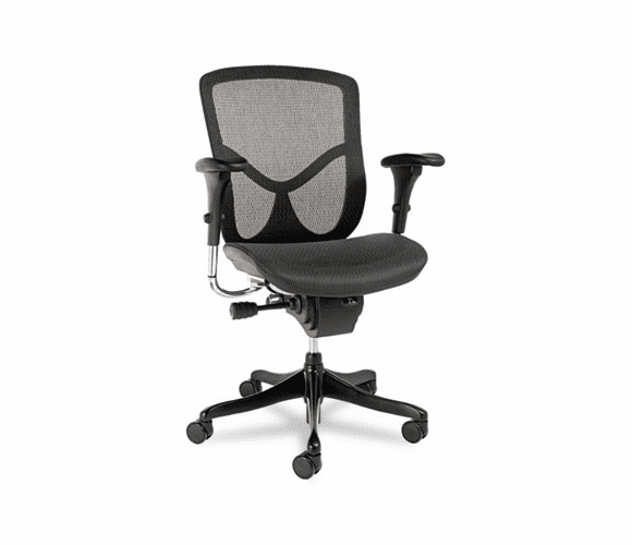 ALEEQA42ME10B EQ Series Ergonomic Multifunction Mid-Back Mesh Chair, Black Base By ALERA