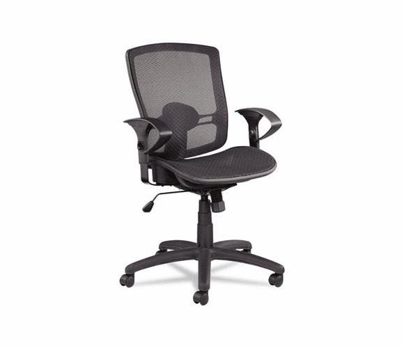 ALEET4218 Etros Series Suspension Mesh Mid-Back Synchro Tilt Chair, Mesh Back/Seat, Black By ALERA