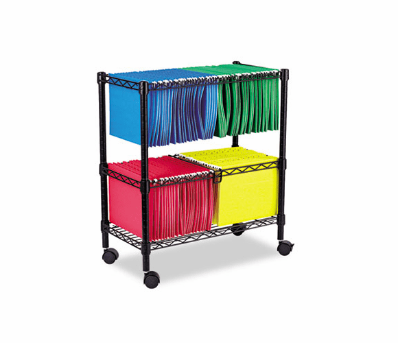 ALEFW601426BL Two-Tier Rolling File Cart, 26w x14d x 29-1/2h, Black By ALERA