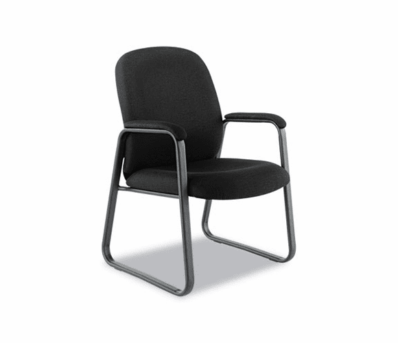 ALEGE43FC10B Genaro Guest Chair, Black Fabric, Sled Base By ALERA