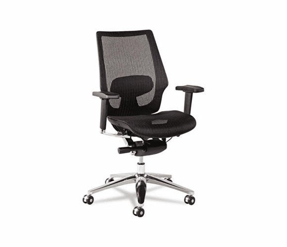 ALEKE4218 K8 Series Ergonomic Multifunction Mesh Chair, Aluminum Base/Frame, Black By ALERA