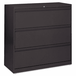 ALELA533041BL 5000 Series Three-Drawer Lateral File, 30w x 19-1/4d x 40-3/4h, Black By ALERA