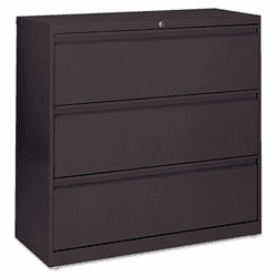 ALELA533641BL 5000 Series Three-Drawer Lateral File, 36w x 19-1/4d x 40-3/4h, Black By ALERA