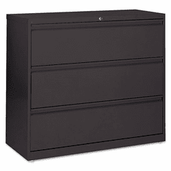 ALELA534241BL 5000 Series Three-Drawer Lateral File, 42w x 19-1/4d x 40-3/4h, Black By ALERA