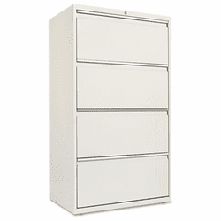ALELA543054LG Four-Drawer Lateral File Cabinet, 30w x 19-1/4d x 54h, Light Gray By ALERA
