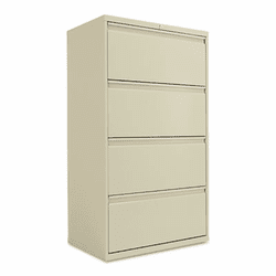 ALELA543054PY Four-Drawer Lateral File Cabinet, 30w x 19-1/4d x 54h, Putty By ALERA