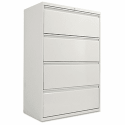 ALELA543654LG Four-Drawer Lateral File Cabinet, 36w x 19-1/4d x 54h, Light Gray By ALERA