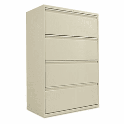 ALELA543654PY Four-Drawer Lateral File Cabinet, 36w x 19-1/4d x 54h, Putty By ALERA