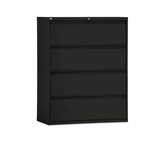 ALELA544254BL Four-Drawer Lateral File Cabinet, 42w x 19-1/4d x 54h, Black By ALERA