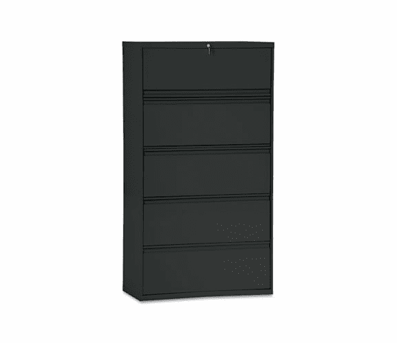 ALELA553067BL Five-Drawer Lateral File Cabinet, 30w x 19-1/4d x 67h, Black By ALERA