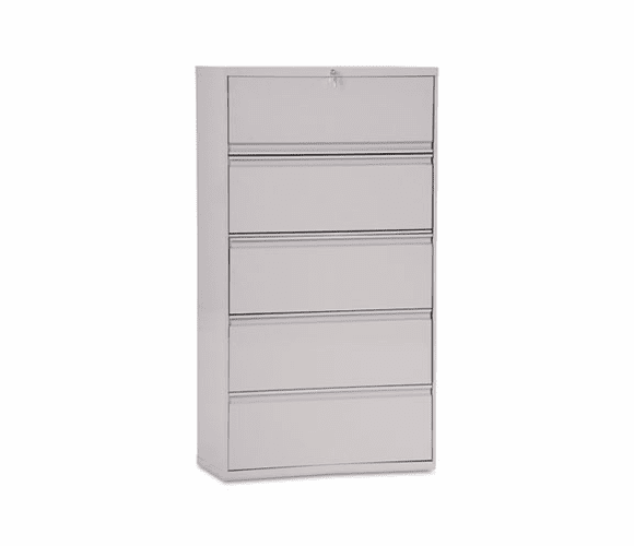 ALELA553067LG Five-Drawer Lateral File Cabinet, 30w x 19-1/4d x 67h, Light Gray By ALERA
