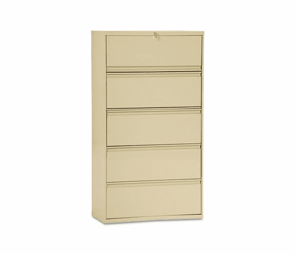 ALELA553067PY Five-Drawer Lateral File Cabinet, 30w x 19-1/4d x 67h, Putty By ALERA