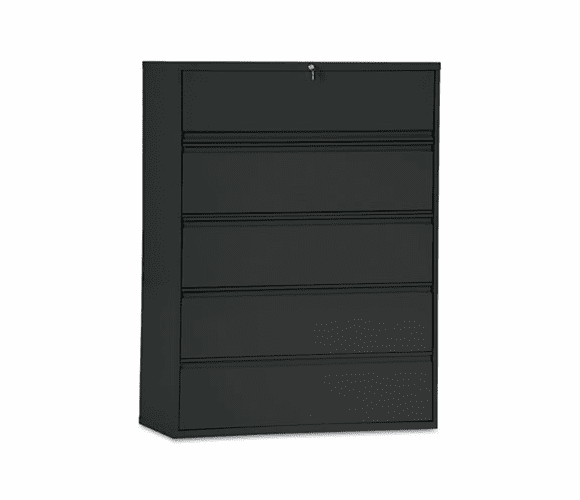 ALELA554267BL Five-Drawer Lateral File Cabinet, 42w x 19-1/4d x 67h, Black By ALERA