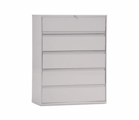 ALELA554267LG Five-Drawer Lateral File Cabinet, 42w x 19-1/4d x 67h, Light Gray By ALERA