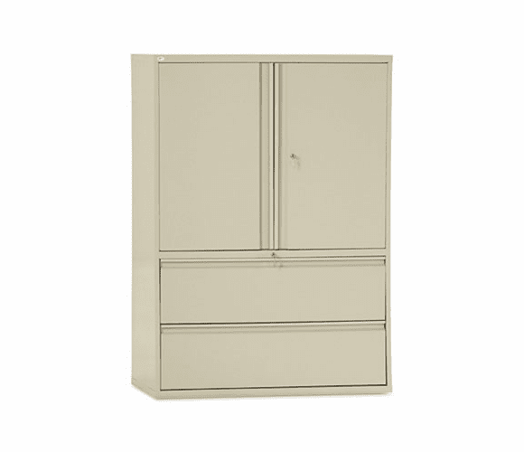 ALELA564219PY Two-Drawer Lateral File Cabinet With Storage, 42w x 19-1/4d x 65-1/4h, Putty By ALERA