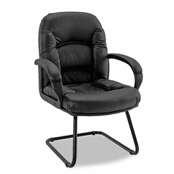 ALENI43CS10B Nico Guest Chair, Black Leather By ALERA
