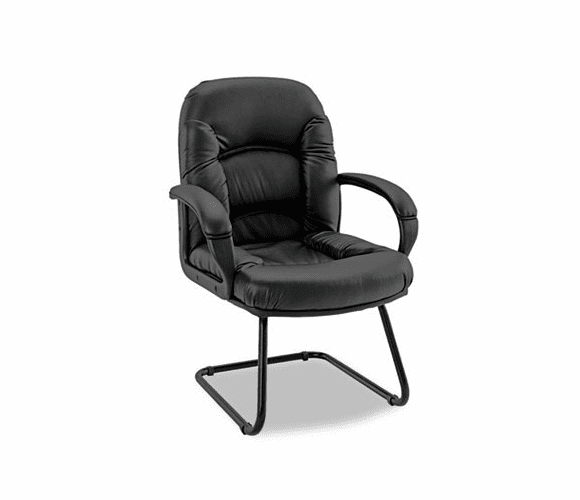 ALENI43CS10B Nico Guest Chair, Black Leather By ALERA