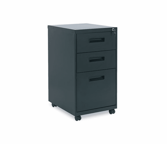 ALEPA532820BL Three-Drawer Mobile Pedestal File, 15-7/8w x 19-3/4d x 28-1/4h, Black By ALERA