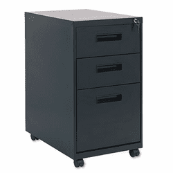 ALEPA532823BL Three-Drawer Mobile Pedestal File, 15-7/8w x 23-1/4d x 28-1/4h, Black By ALERA