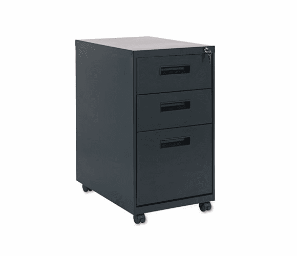 ALEPA532823BL Three-Drawer Mobile Pedestal File, 15-7/8w x 23-1/4d x 28-1/4h, Black By ALERA