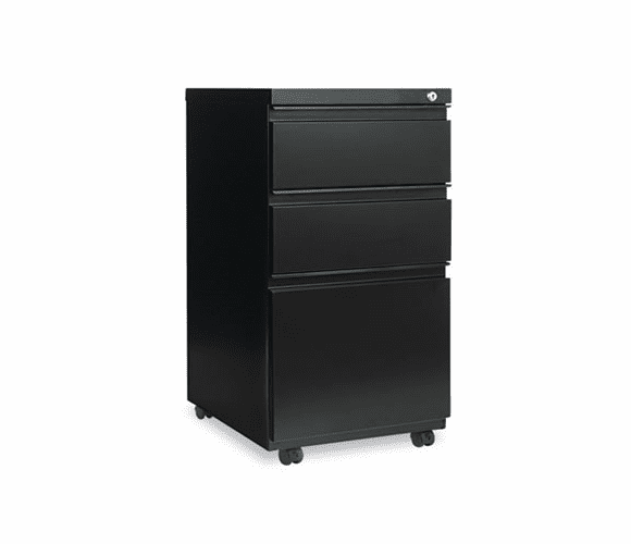 ALEPB532819BL Three-Drawer Mobile Pedestal File W/ Full-Length Pull, 15-7/8w x 19-1/4d, Black By ALERA