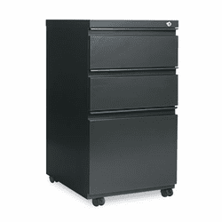 ALEPB532819CH 3-Drawer Mobile Pedestal File W/ Full-Length Pull, 15-7/8w x 19-1/4d, Charcoal By ALERA