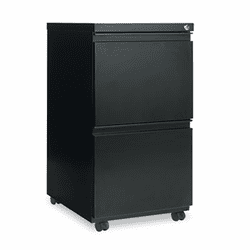 ALEPB542819BL Two-Drawer Mobile Pedestal File With Full-Length Pull, 15-7/8w x 19-1/4d, Black By ALERA
