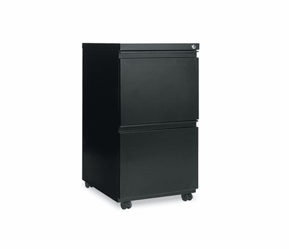 ALEPB542819BL Two-Drawer Mobile Pedestal File With Full-Length Pull, 15-7/8w x 19-1/4d, Black By ALERA