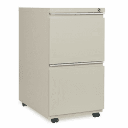 ALEPB542823PY Two-Drawer Mobile Pedestal File With Full-Length Pull, 15-7/8w x 23d, Putty By ALERA
