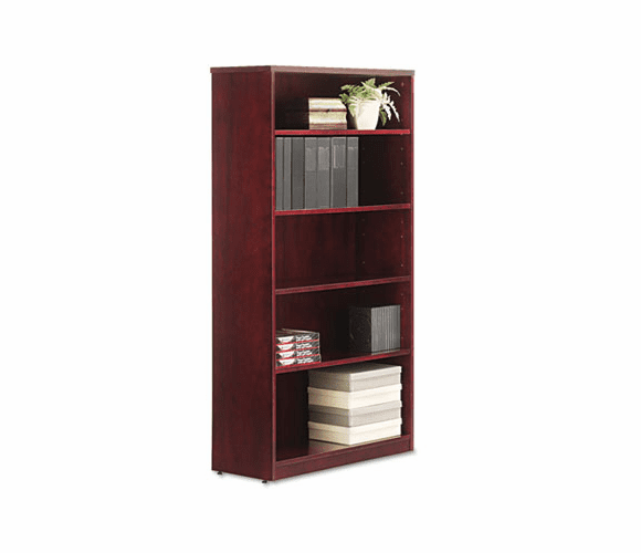 ALERN626636MM Verona Veneer Series Bookcase, 5 Shelves, 35-1/2w x 14d x 66h, Mahogany By ALERA