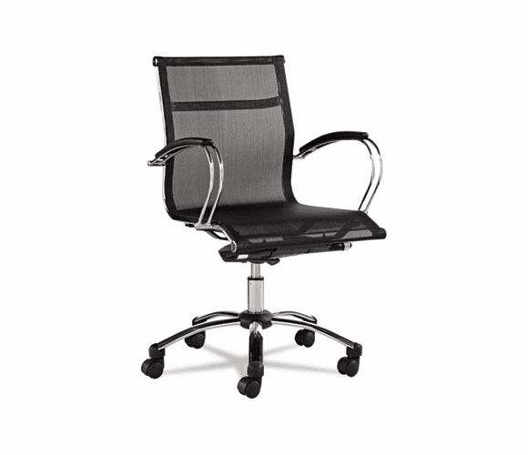 ALERU4218 Rubla Series Suspension Mesh Swivel/Tilt Chair, Chrome Base; Black By ALERA