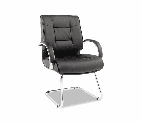 ALERV43LS10C Ravino Series Leather Guest Chair, Black By ALERA