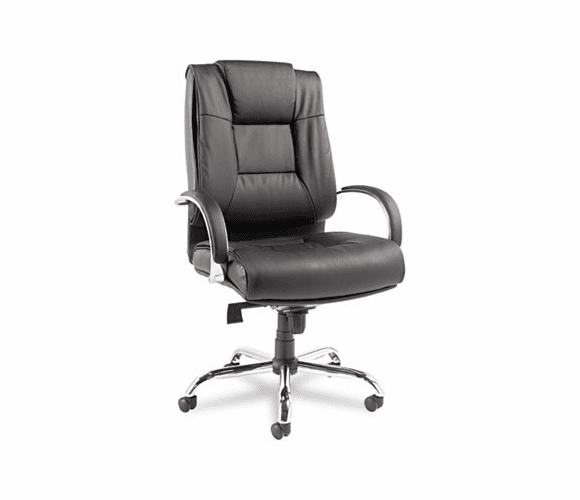 ALERV44LS10C Ravino Big & Tall Series High-Back Swivel/Tilt Leather Chair, Black By ALERA