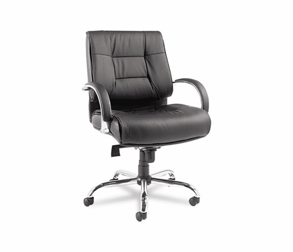 ALERV45LS10C Ravino Big & Tall Series Mid-Back Swivel/Tilt Leather Chair, Black By ALERA