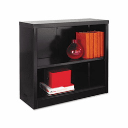 ALESB623034BL Metal Bookcase, 2 Shelves, 34-1/2w x 13d x 30h, Black By ALERA