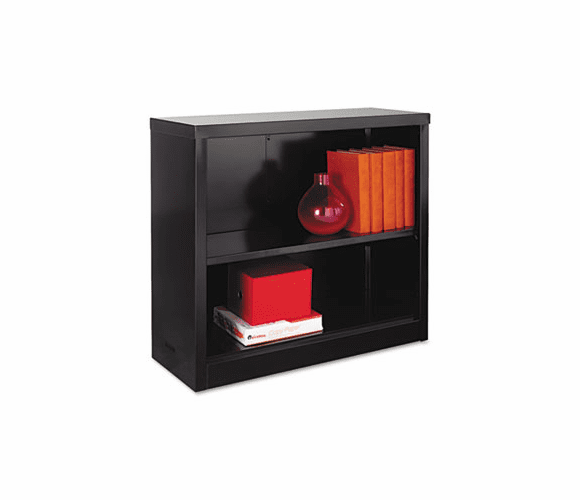 ALESB623034BL Metal Bookcase, 2 Shelves, 34-1/2w x 13d x 30h, Black By ALERA
