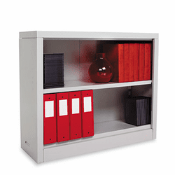 ALESB623034LG Metal Bookcase, 2 Shelves, 34-1/2w x 13d x 30h, Light Gray By ALERA