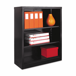 ALESB624234BL Metal Bookcase, 3 Shelves, 34-1/2w x 13d x 42h, Black By ALERA