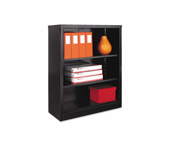 ALESB624234BL Metal Bookcase, 3 Shelves, 34-1/2w x 13d x 42h, Black By ALERA