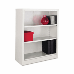 ALESB624234LG Metal Bookcase, 3 Shelves, 34-1/2w x 13d x 42h, Light Gray By ALERA