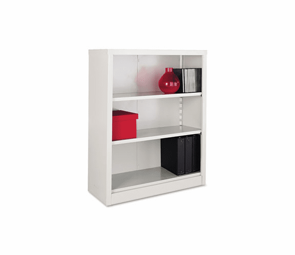 ALESB624234LG Metal Bookcase, 3 Shelves, 34-1/2w x 13d x 42h, Light Gray By ALERA