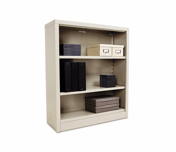 ALESB624234PY Metal Bookcase, 3 Shelves, 34-1/2w x 13d x 42h, Putty By ALERA