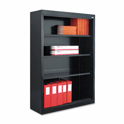 ALESB625234BL Metal Bookcase, 4 Shelves, 34-1/2w x 13d x 52h, Black By ALERA