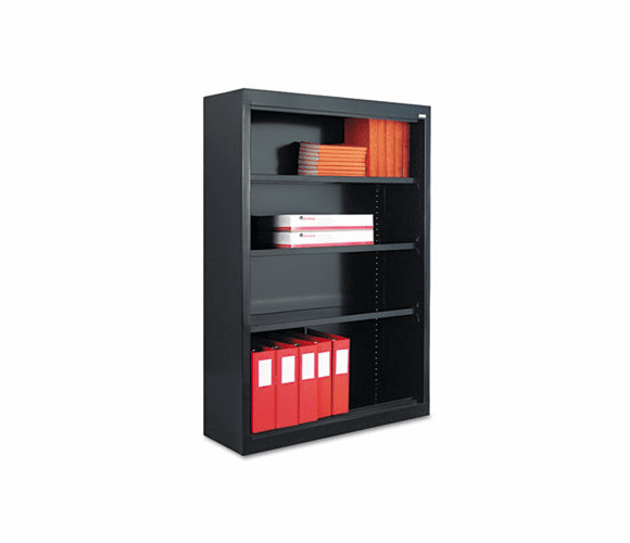 ALESB625234BL Metal Bookcase, 4 Shelves, 34-1/2w x 13d x 52h, Black By ALERA